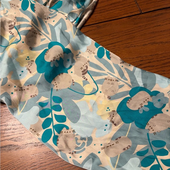 Pusheen womens satiny kitty cat robe L-XXXL L XXXL tie waist pockets - Picture 5 of 5